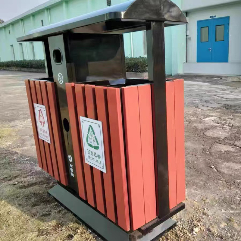 大容量商用環衛垃圾箱 鍍鋅板室外景區分類垃圾箱 公園環衛果殼箱