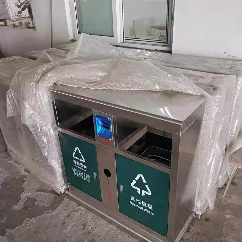 戶外不銹鋼大容量垃圾箱 公園街道分類垃圾箱 商用公共垃圾箱批發