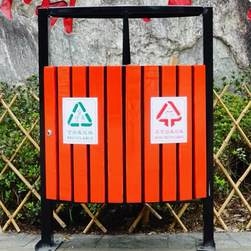 防腐木戶外復古垃圾箱 街道小區景區分類垃圾箱 市政垃圾箱批發
