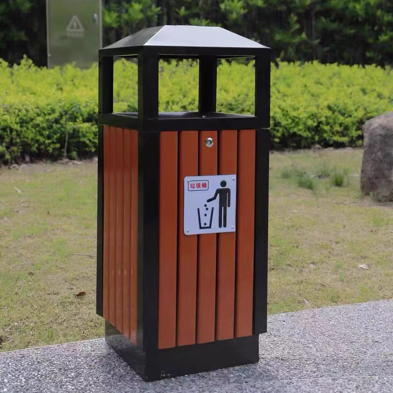街道鍍鋅板商用垃圾箱 公園景區室外果皮箱批發 仿古大號垃圾桶