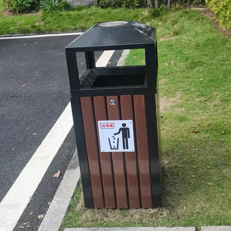 街道鍍鋅板商用垃圾箱 公園景區室外果皮箱批發 仿古大號垃圾桶